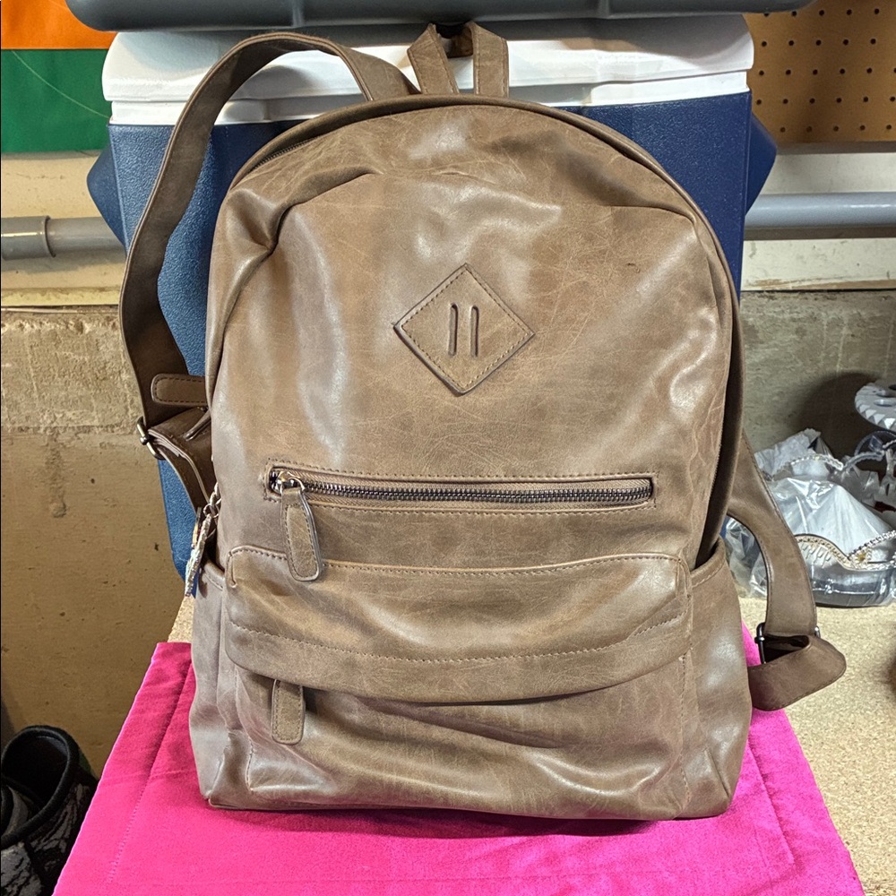 Brown Leather Backpack